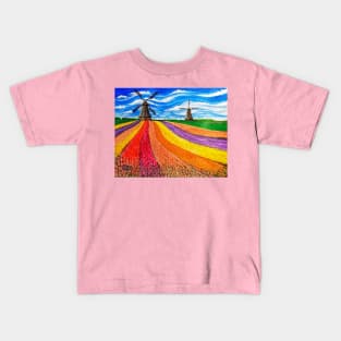 Tulip Farm in Holland Kids T-Shirt